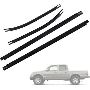Weatherstrip Window Moulding Trim Seal Belt 4Pcs Compatible with Toyota Tacoma 1995-2004 Replace 68160-04020 68210-04020 68180-04010 68230-04010