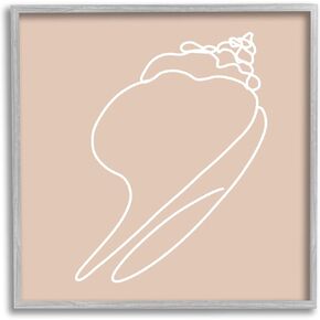 Stupell Industries Sea Shell Beach Ocean Life Line Drawing, Design by Daphne Polselli