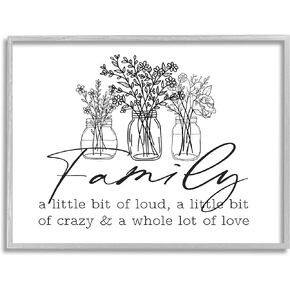 Stupell Industries Heartwarming Family Phrase Botanical Blossoms Bouquets, Design by Lettered and Lined