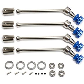 XBERSTAR RC Car Drive Shaft for 1/10 Traxxas MAXX WideMaxx RC Car Vehicle Front Rear Drive Shaft Universal Drive Shaft CVD (Black+Blue)