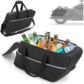 HODRANT Leakproof Motorcycle Saddlebag Cooler Bag, Insulated Saddle Bag Insert Cooler Compatible with Harley Davidson 1993-2022 Touring Hard Saddlebag, Waterproof Motorcycle Beverage Cooler Bag, 1 Bag