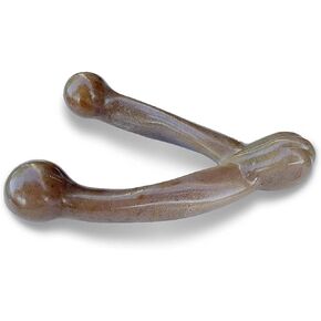Pet Qwerks Wishbone BarkBone - Nylon Chew Toy for Aggressive Chewers - Bacon Flavor - 6.75"