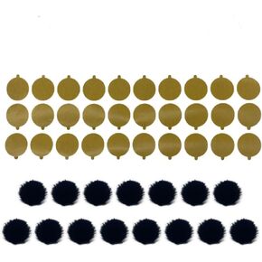 Windshield undercover Reusable fur discs with stickies for Lavalier Microphone Pop Filter (Black)