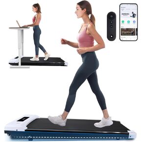 HEYTENT Walking Pad Treadmill Under Desk Treadmill with Incline, Portable Mini Walking Treadmills for Home/Office, Installation Free Works with FITSHOW Apps and Remote Control, 2.5 HP, 300LB Capacity