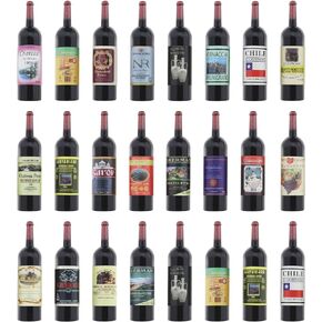 ECSiNG 24PCS Dollhouse Miniature Wine Bottles 1:12 Scale Mini Plastic Bottles Simulation Kitchen Pretend Play Toy Model for Dollhouse Kitchen Decoration Accessories