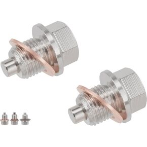 2PCS 1/2"x20 Stainless Steel Magnetic Transmission & Primary Chain Case Oil Drain Plug Fit Harley-Davidson, Replace DP031, 60328-98B, 60328-98A