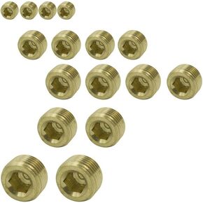 Legines Brass Pipe Fitting Assortment Kits, Equal Hex Nipple + Union + Hex Head Plug + Reducing Adapter + Hex Bushing, 1/8", 1/4", 3/8", 1/2" NPT Male and Female, 88 Pcs