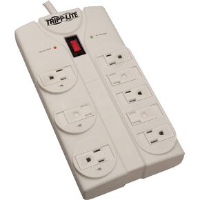 Tripp Lite 8 Outlet Surge Protector Power Strip, Extra Long Cord 25ft, Right-Angle Plug, Lifetime Limited Warranty & Dollar 75K Insurance (TLP825) , White