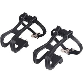 Toddmomy Bike Pedals with Toe Clips and Straps, Bike Pedal Toe Clips Bike Pedal Toe Straps Bike Pedal Toe Clip Straps Bike Pedal Accessory for Adults