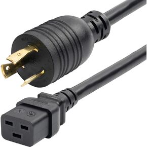 StarTech.com 6ft (1.8m) Heavy Duty Power Cord, Twist-Lock NEMA L6-20P to IEC 60320 C19, 20A 250V, 12AWG, Heavy Gauge Plug Converter Cable - UL Listed (ZA16-2600-POWER-CORD)