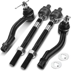 A-Premium Set of 4, Front Inner & Outer Tie Rod End Kit, Compatible with Kia Sportage 2005-2010, Hyundai Tucson 2005-2009