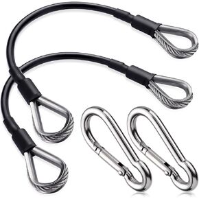TOBWOLF 2PCS 10" Gym Extension Cable, Fitness Extension Rope Attachments Compatible with Home Gym Accessories, Replacement Gym Cables Machine Extension for LAT/Tricep Pull Down, Leg Extensions Machine