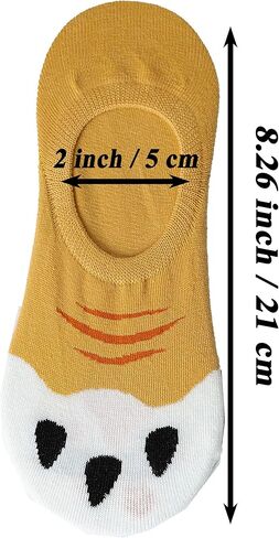 IHAUIUE Cat Paw No Show Socks Cute Animal Print Ankle Socks Non Slip Low Cut Socks for Women, Ladies, Girls, 5 Pack in Kuwait