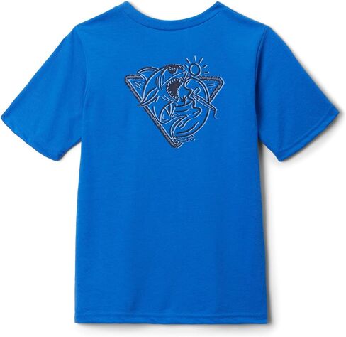 Columbia Youth Boys PFG Short Sleeve Graphic Tee, Vivid Blue/Chompy Chomp Graphic, Large in Saudi Arabia
