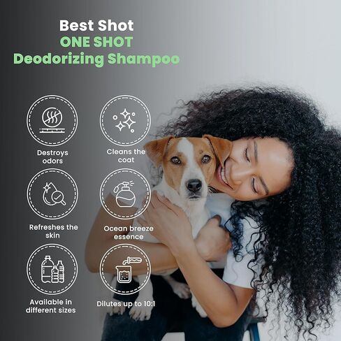 Best Shot One Shot Whitening Shampoo, Coat and Skincare Product for Dog, Cat, and Horse, Brightens Any Color Coat, Removes Stains, 1 Gallon in Kuwait