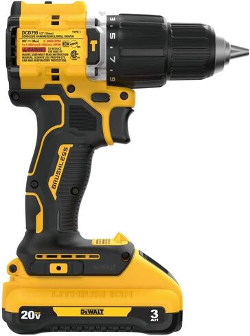 Dewalt DCD799L1 20V MAX ATOMIC COMPACT SERIES ليثيوم أيون بدون فرشاة 1/2 بوصة. طقم مثقاب مطرقي لاسلكي (3 Ah) in Saudi Arabia