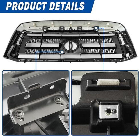 شبكة أمامية DIBON AUTO لـ 2010-2013 Toyota Tundra غطاء شواء أسود وإدراج in Kuwait