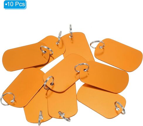 علامات فارغة من الألومنيوم من باتيكل، 10 قطع من الفراغات المعدنية المستطيلة، ملصق معرف الحيوانات الأليفة مع حلقات مفاتيح للنقش الحرفي بنفسك، أحمر وردي in Kuwait