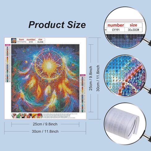 Stalente Diamond Painting Kits for Adults, 5D DIY Diamond Art Kits for Beginners Round Full Drill Diamond Painting for Home Wall Decoration Gift 12×12inch, Dreamcatcher in Saudi Arabia