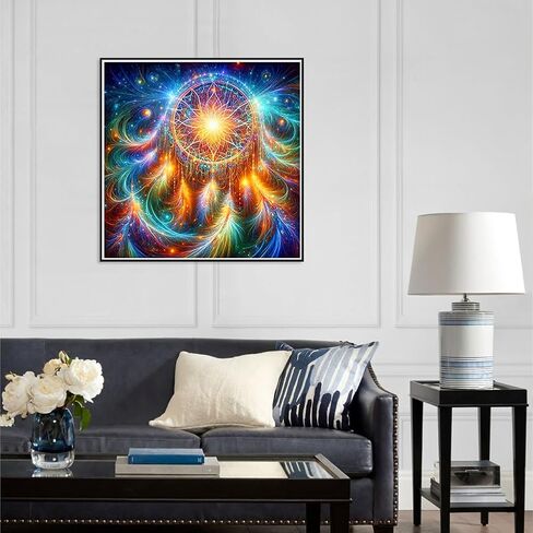 Stalente Diamond Painting Kits for Adults, 5D DIY Diamond Art Kits for Beginners Round Full Drill Diamond Painting for Home Wall Decoration Gift 12×12inch, Dreamcatcher in Saudi Arabia