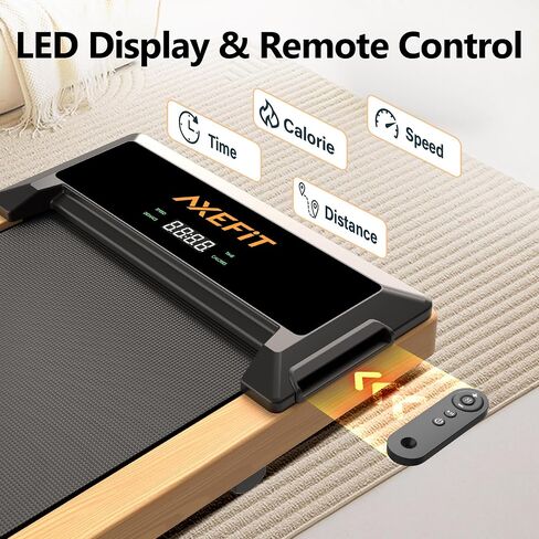 Walking Pad, Under Desk Treadmill for Home Office, Wooden Treadmill for Walking Jogging Running Machine with Remote Control, 2.5HP Portable Walking Pad Treadmill with 265Lb Capacity, Installation-Free in Saudi Arabia