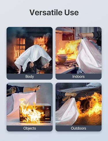PLEMO Fire Blanket for Home and Kitchen, Fire Blanket Blanket for Emergency, Car, Survival Safety Cover, Camping, 4-Pack in Kuwait
