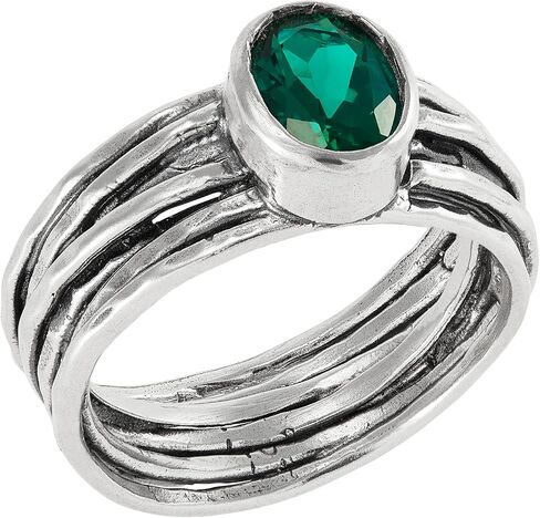 Silpada 'the Empowerment' Sterling Silver Lab-Created Emerald Ring in Saudi Arabia