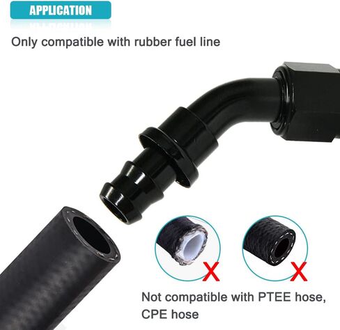 8AN 45 Degree Female Swivel Push-on Adapter/Lock Hose Barb Fuel Oil Line Fitting End 1PCS in Saudi Arabia