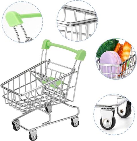 Liberty Imports قطعتان من منظمات مكتب عربة التسوق الصغيرة، حامل قلم رصاص لطيف، لعبة تخزين مبتكرة للوازم القرطاسية (الوردي والأخضر) in Saudi Arabia