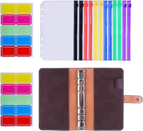 حافظة الميزانية Antner A6 مع مغلفات بسحاب للميزانية، منظم الأموال للنقود، مخطط الميزانية مع مغلفات نقدية، حافظة توفير المال مع ملصقات، وردي in Kuwait