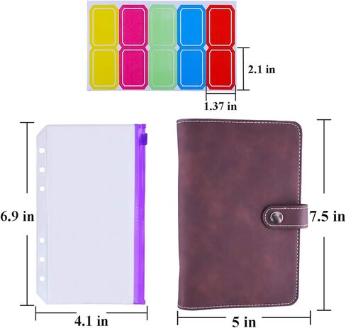 حافظة الميزانية Antner A6 مع مغلفات بسحاب للميزانية، منظم الأموال للنقود، مخطط الميزانية مع مغلفات نقدية، حافظة توفير المال مع ملصقات، وردي in Kuwait