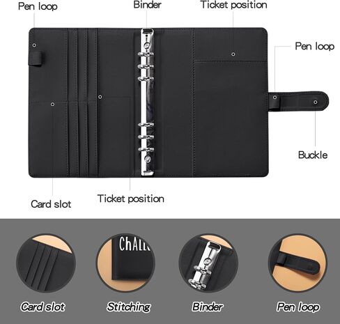 100 Envelope Money Saving Challenge Binder, 25 Sheets Savings Challenges Budget Book Binder, Easy and Fun Way to Save $5,050, Money Saving Challenges Binder with Cash Envelopes Black New in Saudi Arabia