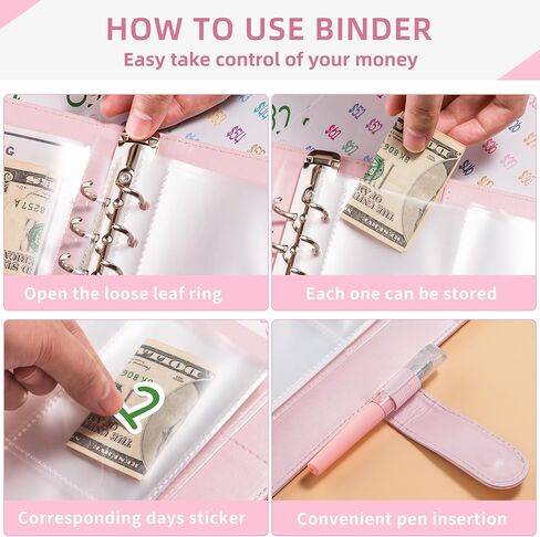 100 Envelope Money Saving Challenge Binder, 25 Sheets Savings Challenges Budget Book Binder, Easy and Fun Way to Save $5,050, Money Saving Challenges Binder with Cash Envelopes Black New in Saudi Arabia