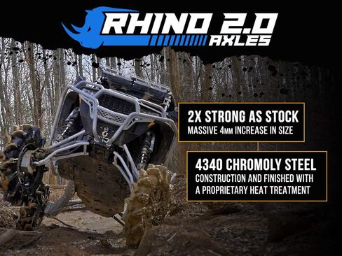 SuperATV Heavy Duty Rhino 2.0 Stock Length Axle for Polaris RZR XP Turbo (2016-2021) - REAR in Saudi Arabia