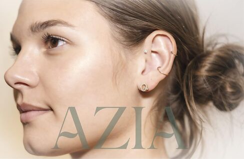 Azia Jewelry 925 Sterling Silver Earrings For Girls, Stud Earrings For Girls, Sensitive Earrings For Girls, 14k Gold Plated CZ Diamond Stud Letter Earrings (Sold as Pairs) in Saudi Arabia