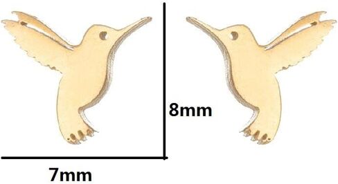 Dreuyet 4Pairs Stainless Steel Bird Stud Earrings for Women Girls Cute Little Flying Hummingbird Earrings Tin Lovely Bird Animal Post Piercing Ear Jewelry Dainty Gift in Saudi Arabia