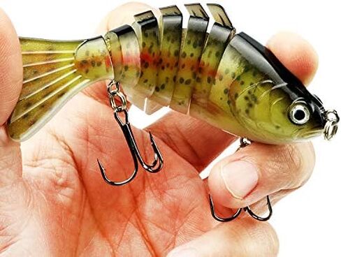 5 طُعم صيد لباس بايك الشمالية - طعوم سباحة متعددة المفاصل - غرق بطيء واقعي، طُعم باس نابض بالحياة في المياه العذبة والمياه المالحة، مجموعة طُعم لصيد الأسماك - صندوق أدوات صيد الأسماك في الولايات المتحدة. شركة مملوكة للمحاربين القدامى in Kuwait