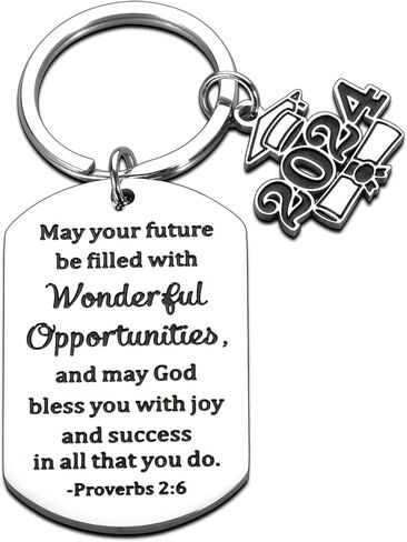 Graduation Gifts for Him Her Class of 2024 Christian Easter Basket Stuffers for Teens Girls Boys Religious Catholic Bible Verse Keychain Graduation Grad Gifts for College High School Nursing Students in Kuwait