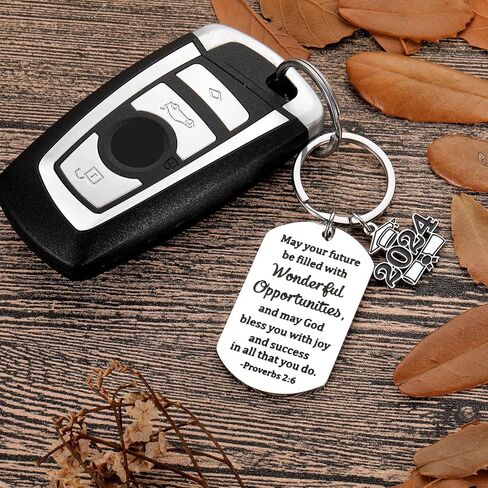 Graduation Gifts for Him Her Class of 2024 Christian Easter Basket Stuffers for Teens Girls Boys Religious Catholic Bible Verse Keychain Graduation Grad Gifts for College High School Nursing Students in Kuwait