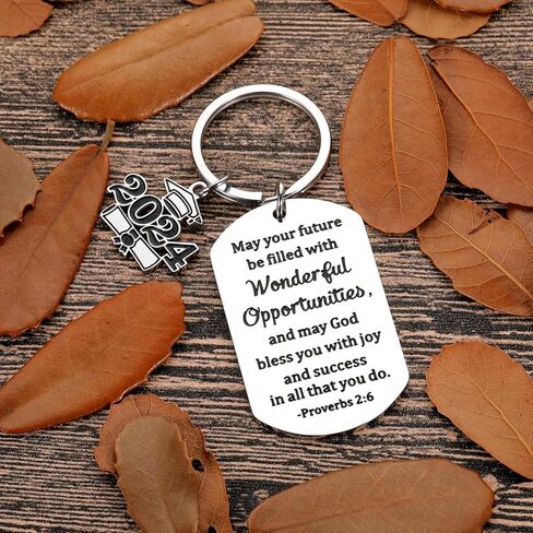 Graduation Gifts for Him Her Class of 2024 Christian Easter Basket Stuffers for Teens Girls Boys Religious Catholic Bible Verse Keychain Graduation Grad Gifts for College High School Nursing Students in Kuwait