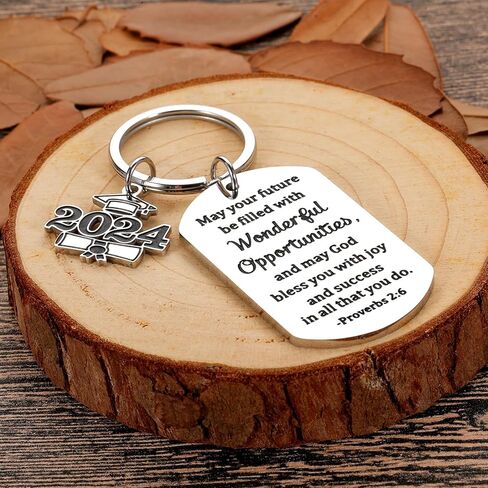 Graduation Gifts for Him Her Class of 2024 Christian Easter Basket Stuffers for Teens Girls Boys Religious Catholic Bible Verse Keychain Graduation Grad Gifts for College High School Nursing Students in Kuwait
