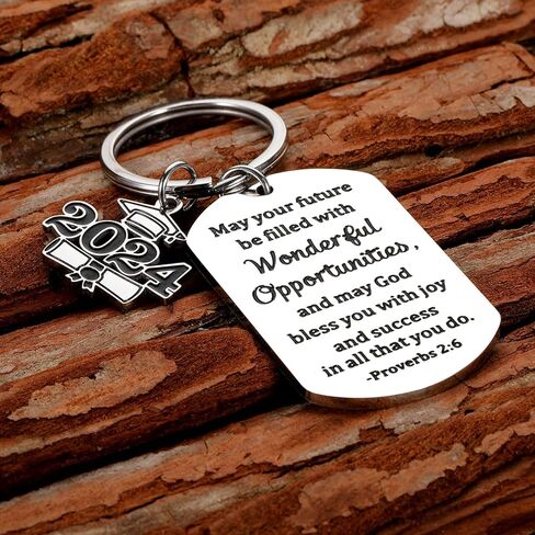 Graduation Gifts for Him Her Class of 2024 Christian Easter Basket Stuffers for Teens Girls Boys Religious Catholic Bible Verse Keychain Graduation Grad Gifts for College High School Nursing Students in Kuwait