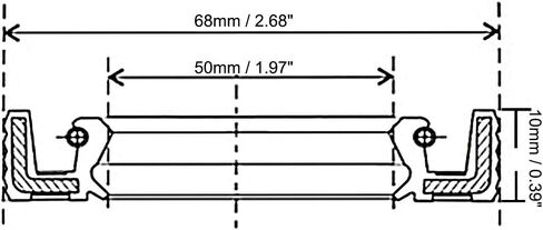 uxcell Oil Seal, TC 50mm x 90mm x 10mm Nitrile Rubber Cover Double Lip with Spring for Bearing Shaft, Black Pack of 1 in Saudi Arabia