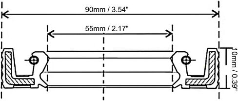 uxcell Oil Seal, TC 50mm x 90mm x 10mm Nitrile Rubber Cover Double Lip with Spring for Bearing Shaft, Black Pack of 1 in Saudi Arabia