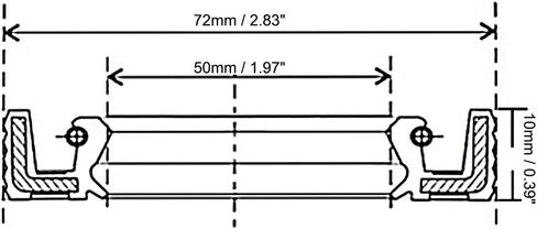 uxcell Oil Seal, TC 50mm x 90mm x 10mm Nitrile Rubber Cover Double Lip with Spring for Bearing Shaft, Black Pack of 1 in Saudi Arabia