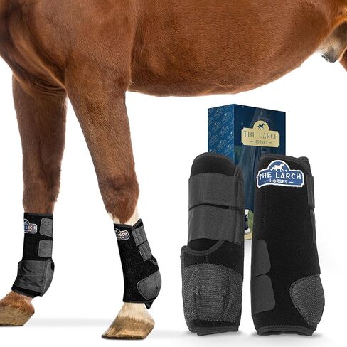 حذاء رياضي The Larch Horse - حماية مثالية وأقصى أداء للتمرين مع حصان المنافسة الخاص بك - ممتاز من مسابقة روديو - عبوة من قطعتين (متوسط) in Saudi Arabia