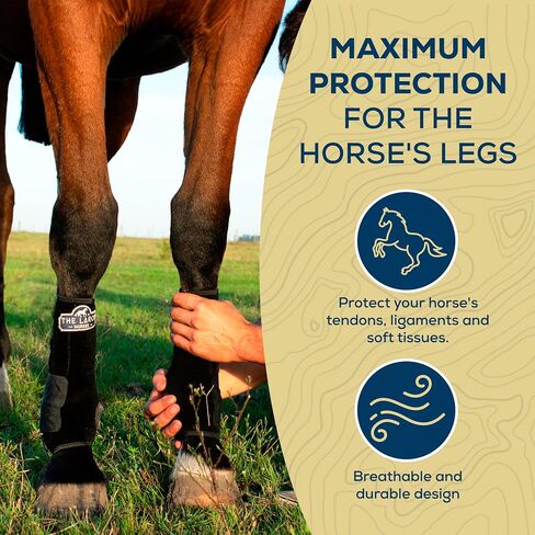 حذاء رياضي The Larch Horse - حماية مثالية وأقصى أداء للتمرين مع حصان المنافسة الخاص بك - ممتاز من مسابقة روديو - عبوة من قطعتين (متوسط) in Saudi Arabia