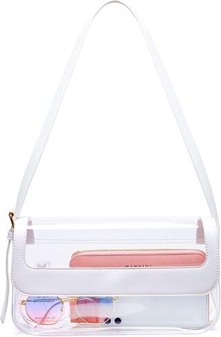 حقيبة Vorspack الشفافة المعتمدة للملعب - محفظة شفافة لطيفة للنساء من مادة PVC الشفافة للعمل والحفلات والمهرجانات الرياضية in Kuwait