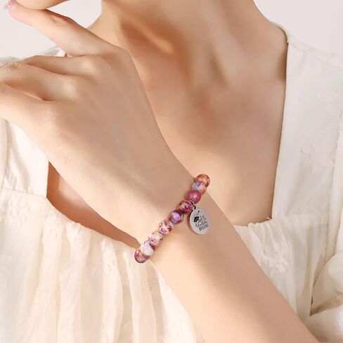 JoycuFF هدايا التخرج للفتيات النساء فئة 2024 أساور التخرج كلية هدايا التخرج تمتد أساور مطرز للفتيات هدايا التخرج لحفيدة ابنة ابنة أختها in Kuwait