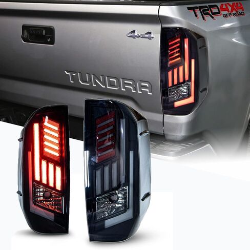 مصابيح خلفية LED من WOLFSTORM تناسب 2014-2021 Toyota Tundra، مجموعة مصابيح خلفية بديلة لسيارة Toyota Tundra Pickup، عدسات مدخنة in Kuwait